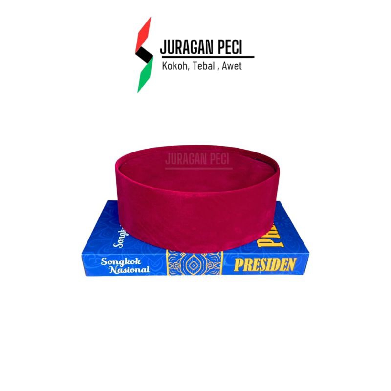 PECI SONGKOK MERAH MARUN POLOS