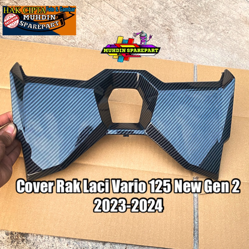 Cover Rak Laci Dasbor kantong Vario 125 New Gen 2 Carbon Celup tahun 2023-2024