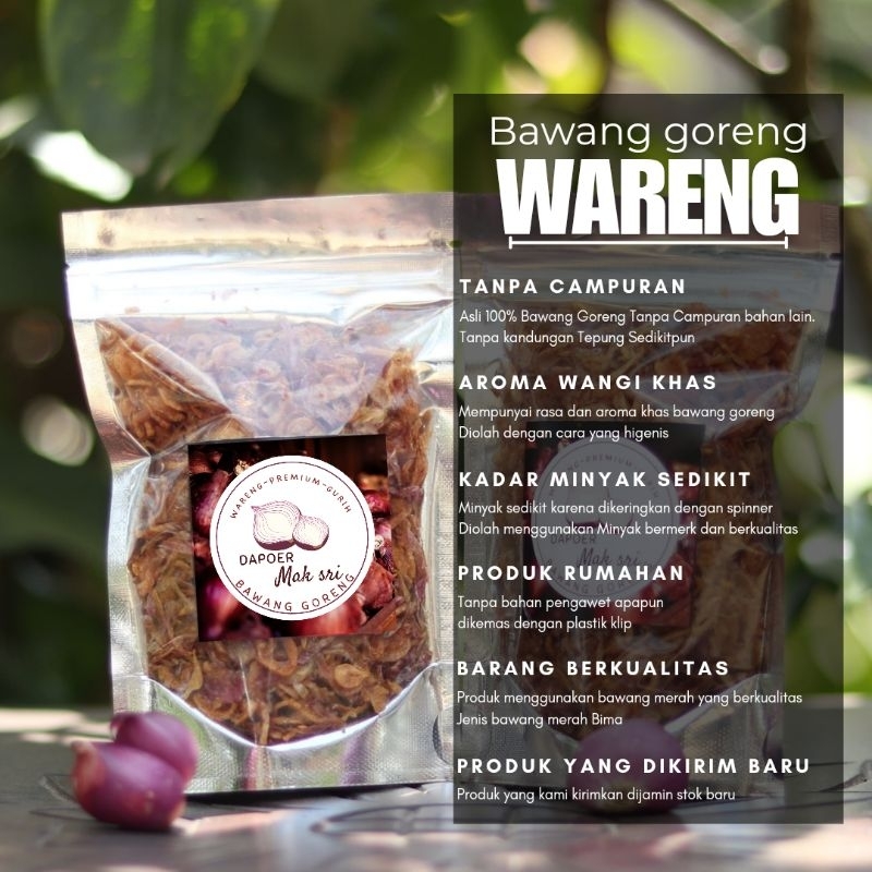 

Bawang Goreng Premium Mak Sri - murah berkualitas kemasan kecil 50 gram