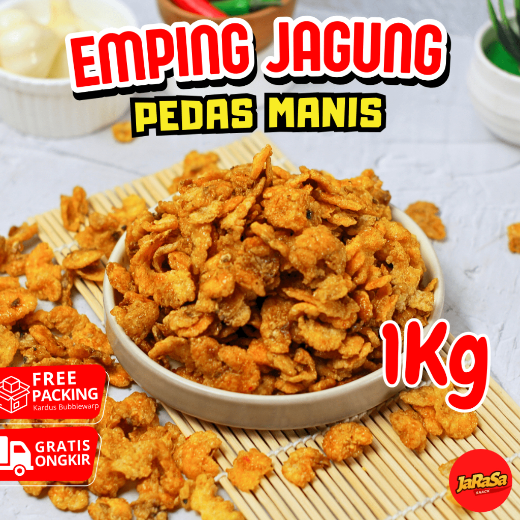 

EMPING JAGUNG GEPREK PEDAS MANIS 1KG SNACK CEMILAN