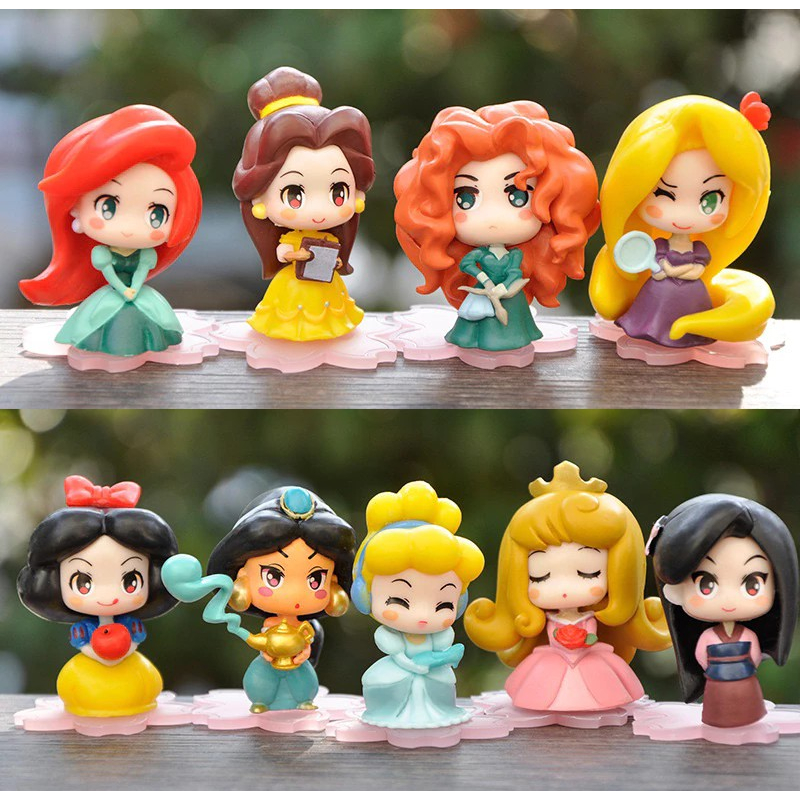 Disney Princess Figure Set 9 Baby Version Figurine Pajangan Topper