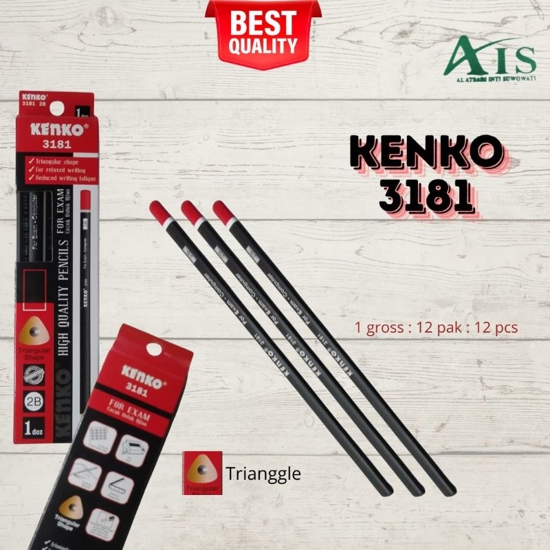 

pensil 2b pencil tulis gambar pena kenko 3181 termurah (12 pcs)