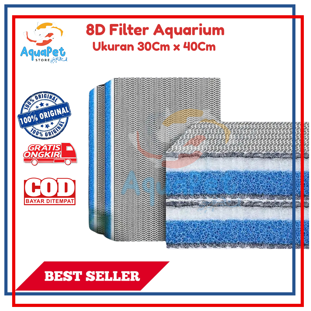 Filter 8D Honeycomb Media Filter Aquarium Tebal Tahan Kucek Busa Aquarium