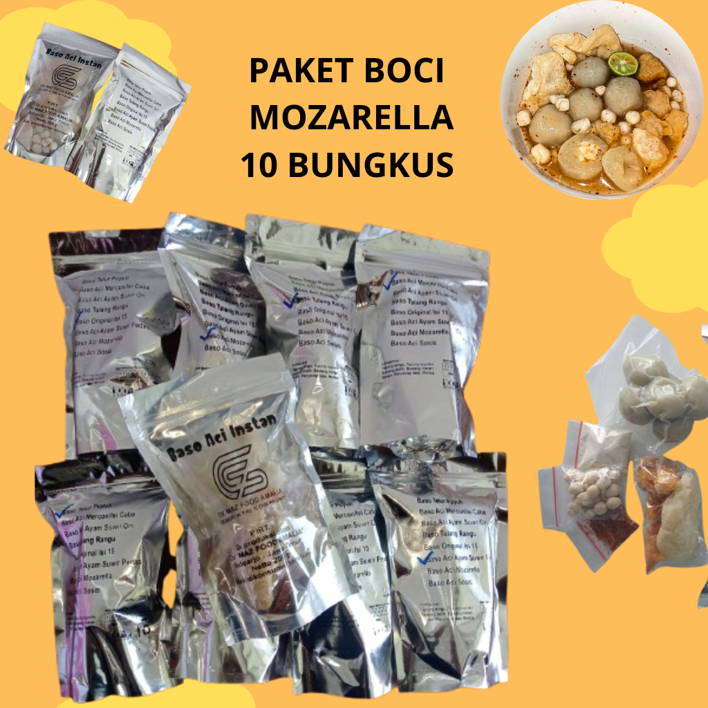 

PAKET BASO ACI INTAN HOME MADE MAZFOOD VARIAN MOZARELLA 10 PACK