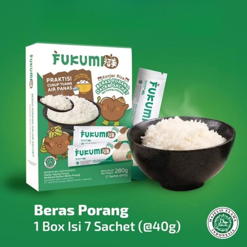 

FUKUMI BERAS PORANG BOX SACHET - SHIRATAKI / KONJAC RICE