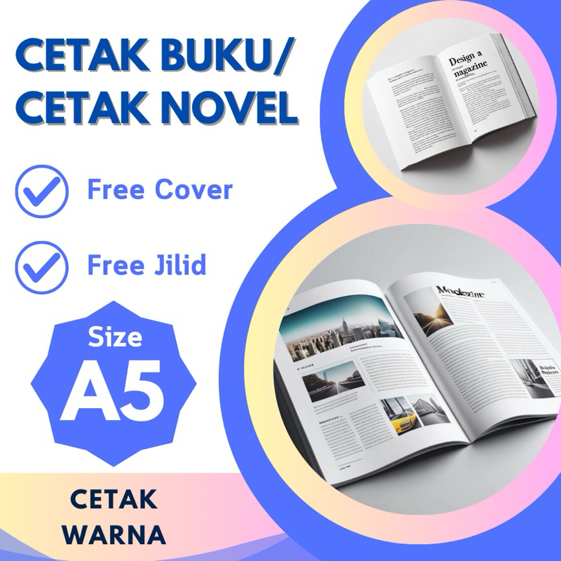 

JASA CETAK BUKU, NOVEL, KITAB UKURAN A5 | FREE COVER DAN JILID