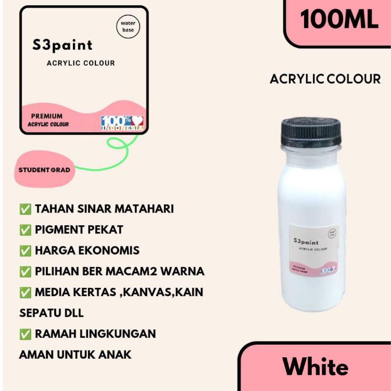 

cat lukis akrilik/ cat lukis 100ml / cat akrilik/ cat Styrofoam/ cat lukis kanvas