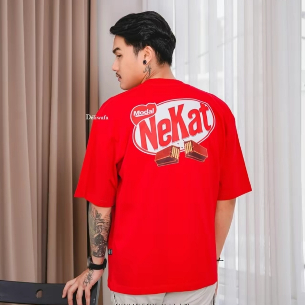 Kaos T-shirt Autentic Deliwafa Modal Nekat Bigsize Kaos Regular Deliwafa Pria Wanita