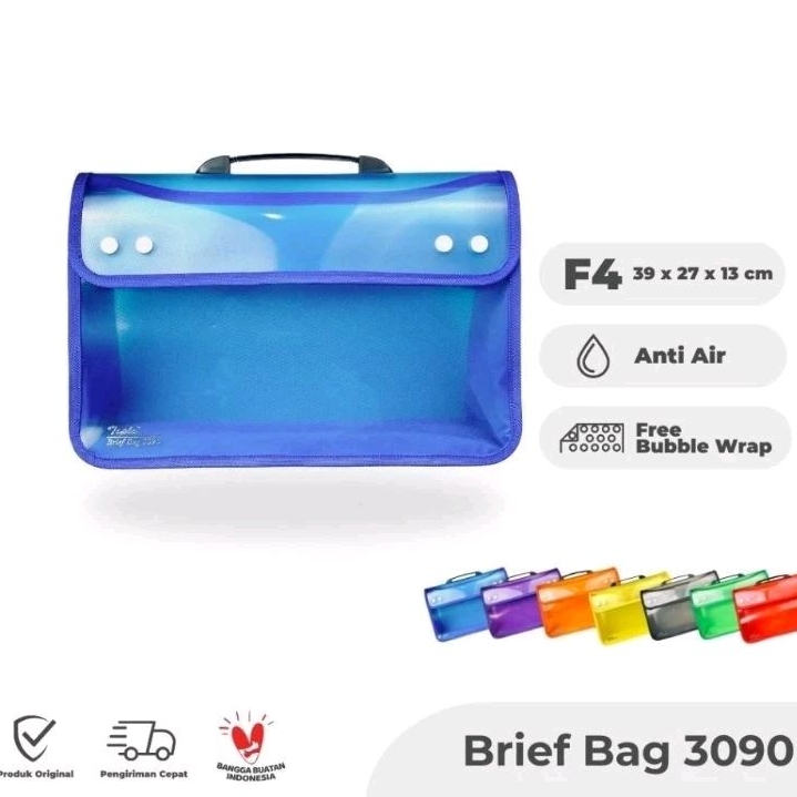 

topla brief bag 3090-tas sekolah dan penyimpanan dokumen F4-dengan zipper dan 4 kancing