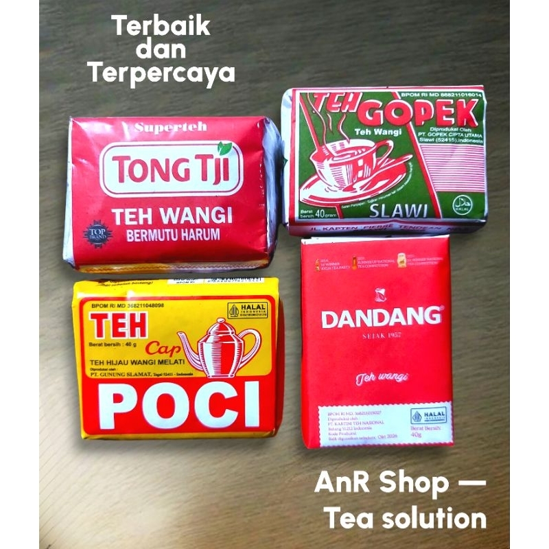 

racikan teh ( gopek / poci / tongtji super 40g / ddg merah )