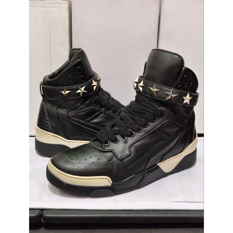 Givenchy TYSON Stars High Top Sneakers Black Leather Very Rare size 44/45 PL