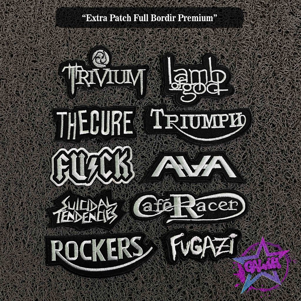 Iron Patch Bordir Emblem Musik Keren Logo Patch Bordir Jahit Aksesoris Patch Punk