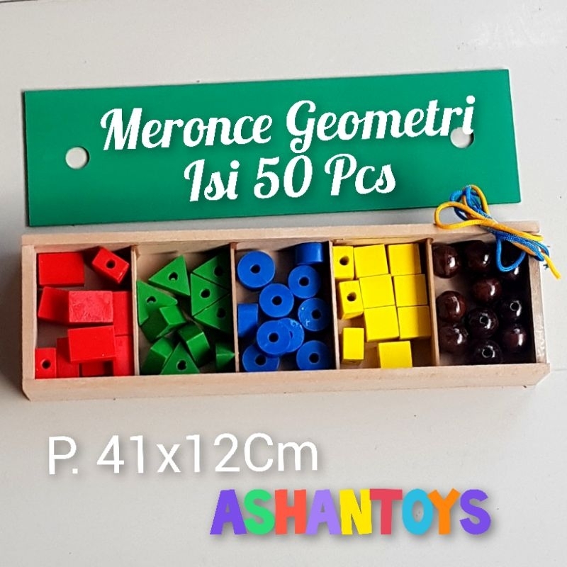 Mainan Meronce Geometri, Meronce Geometri Kayu, Geometri, Roncean Geometri, Mainan Roncean, Meronce 