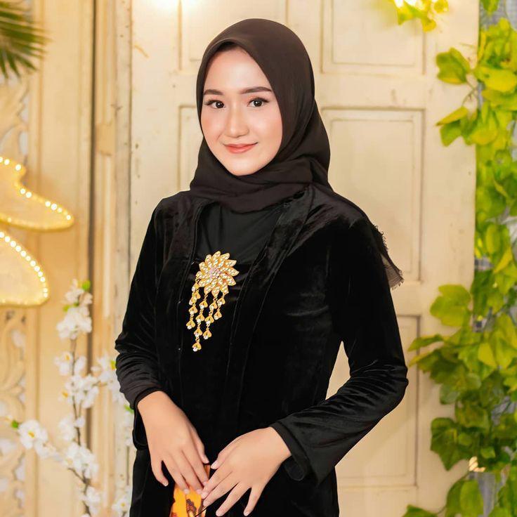 Kebaya Bludru Polos Set Kutubaru Wanita Modern Beludru Panjang Ukuran S M L XL XXL Atasan Kebaya Wan