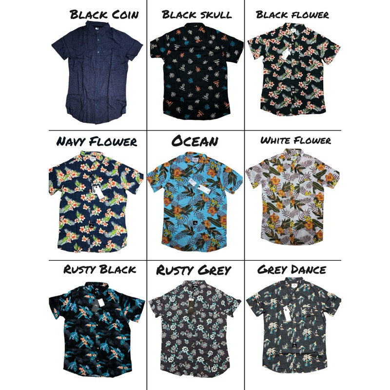 Kemeja Ripcurl / Ripcurl Short Slevee Shirt Original / Kemeja Pantai Ripcurl / Kemeja Hawaii Ripcurl