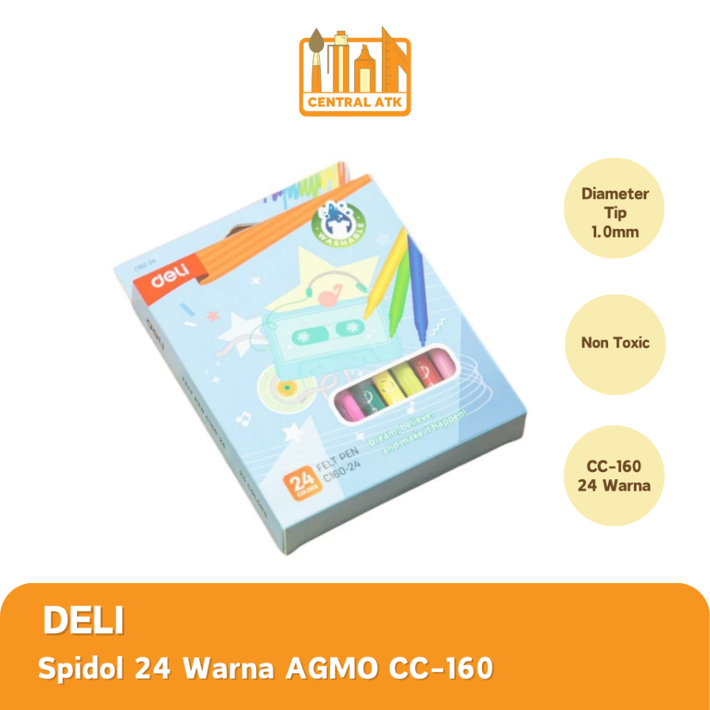 

DELI LARVA FELT PEN SPIDOL 12 WARNA EC153