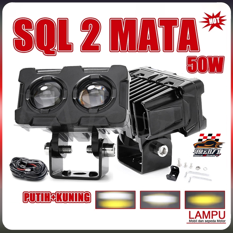Lampu Tembak Sorot LED Laser 2 Mata/Lampu Sorot Led/Lampu Tembak SQL 2 Mata Polos Super Terang/Lampu