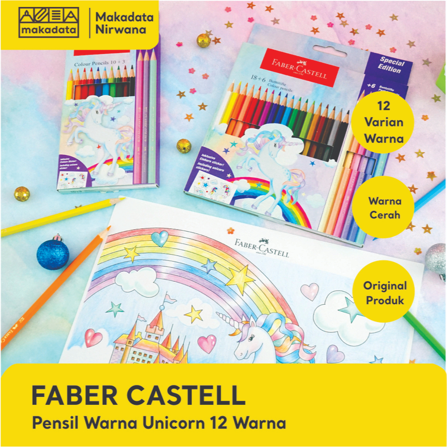 

FABER CASTELL PENSIL/PENCIL WARNA UNICORN 12 WARNA (1 PCS)