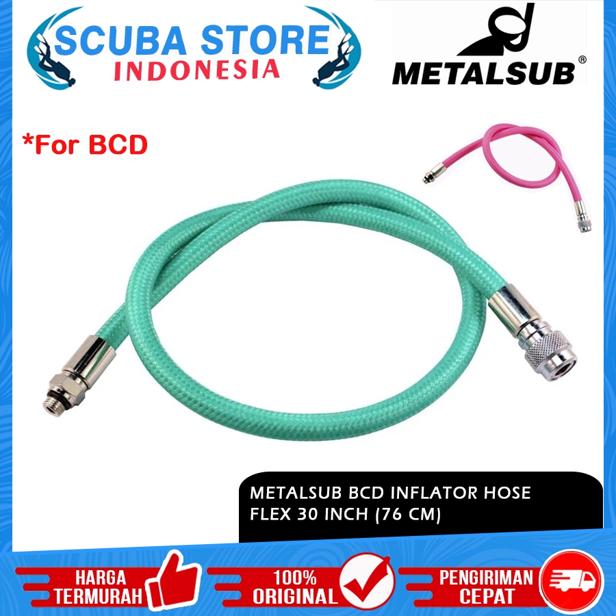 Low Pressure Lp Hose Diveflex Metalsub BCD Inflator Braided 30 Inch 76cm Selang BC Scuba Diving Sela