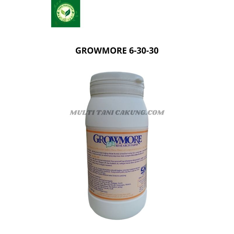 PUPUK DAUN ORGANIK GROWMORE 6-30-30 454gram