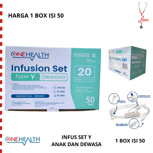 Selang Infus Set Type Y Infusion Anak Dewasa Lengkap Chilad Adult  1 Box isi 50 Pcs