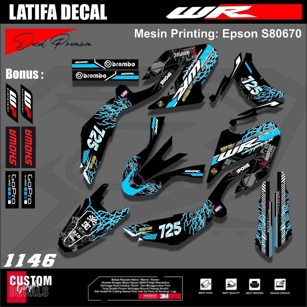Decal WR155 Full Body Bebas Custom variasi - Sticker Full Body WR 155 R Desain Keren Terlaris