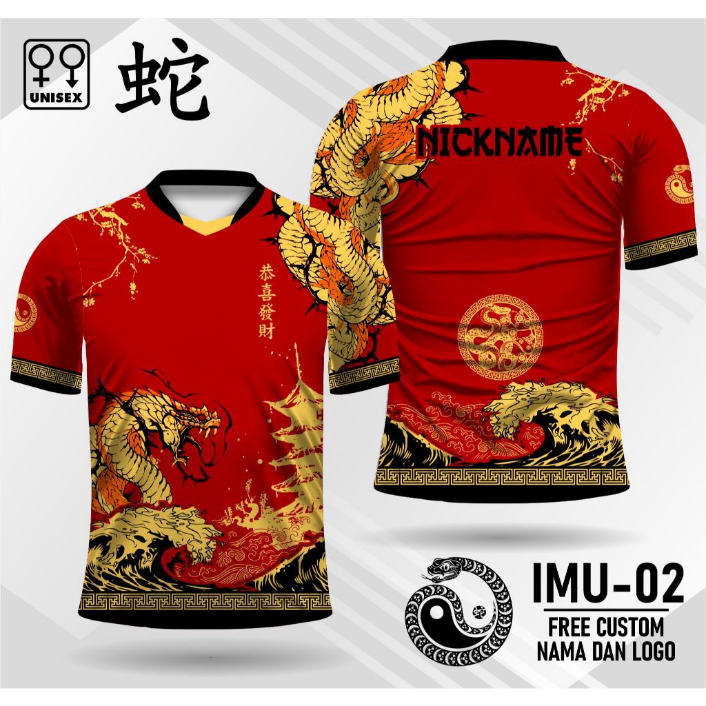 kaos imlek shio ular jersey imlek shio ular kaos jersey shio ular terbaru IMU-01