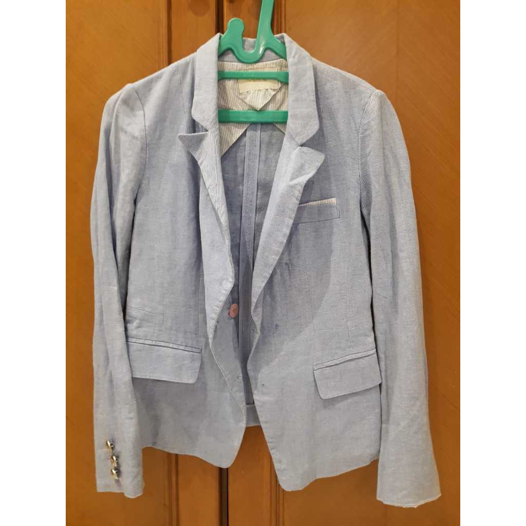 Preloved blazer wanita baby blue