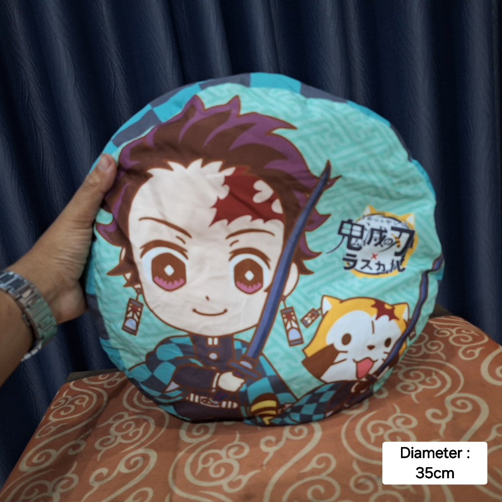 Boneka Bantal Demon Slayer Tanjiro Kamado Inosuke Hashibira Dua Sisi Original Minus Bekas Jahitan Ca