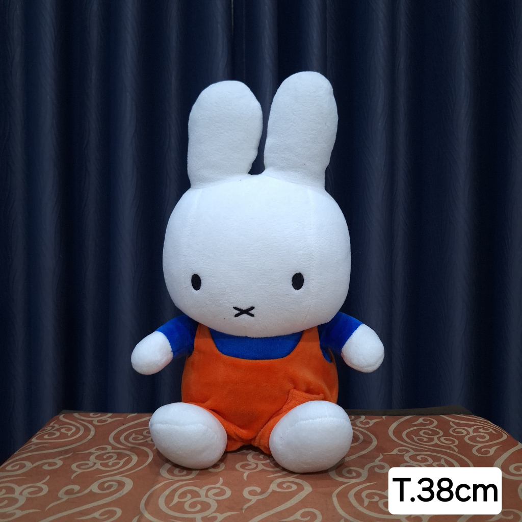 Boneka Miffy Kelinci Orange Biru Besar Original Brand Pudar Cantik Lucu B