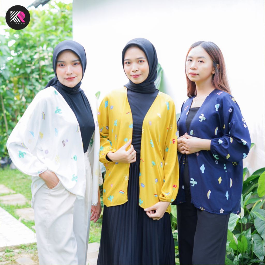 𝗞𝗜𝗥𝗔𝗡𝗔 KIYOWO OUTER Rayon Viscose/Outer Motif Kekinian Panjang Muslim