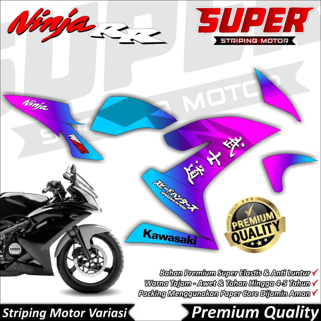 Stiker Ninja RR 150 New Anti Luntur keren Striping Ninja 150 RR Striping Kawasaki Ninja 150 RR Grada