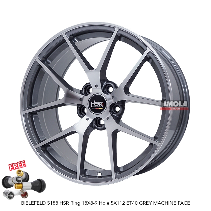 Velg HSR R18 Mobil HRV Innova Camry Accord Velg Mobil HSR BIELEFELD 5188 Ring 18 Grey