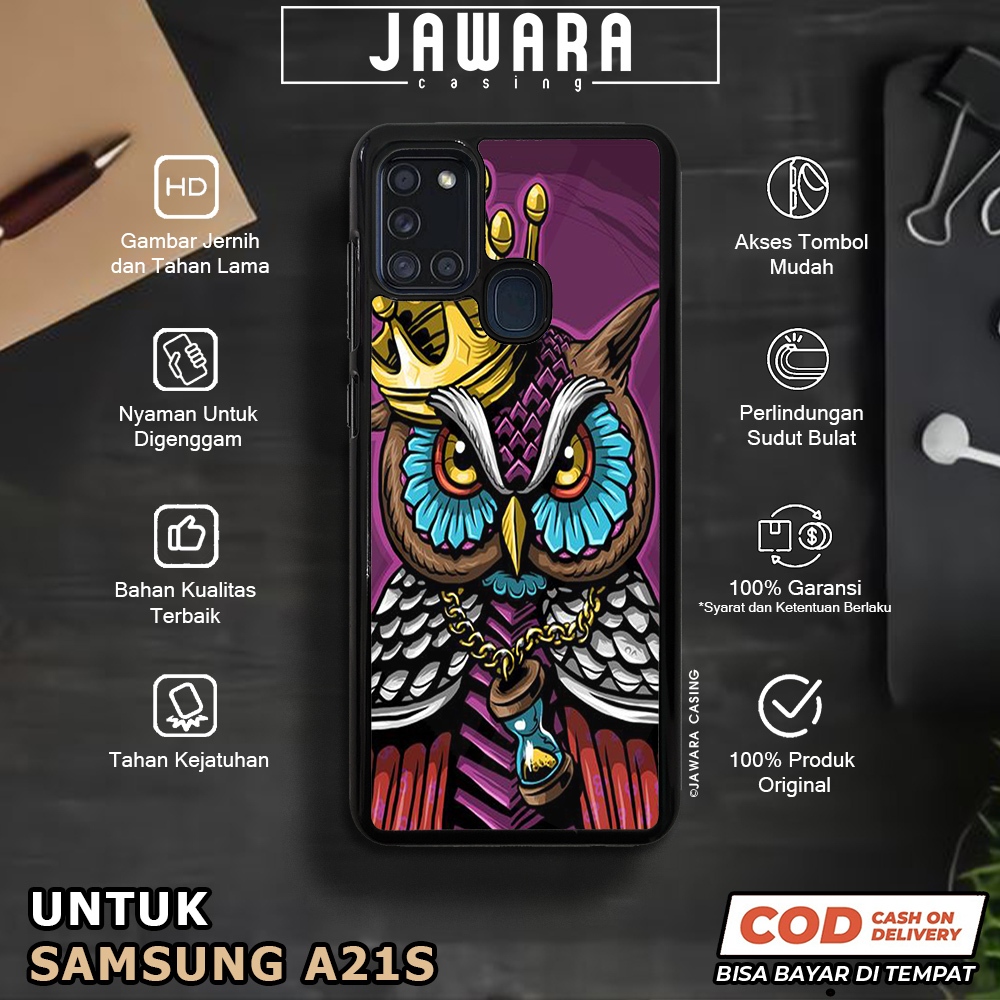 Case Samsung A21S Casing Samsung A21S [OWL] Premium Case Glossy Case Hp Samsung Jawara Casing Hp Sam