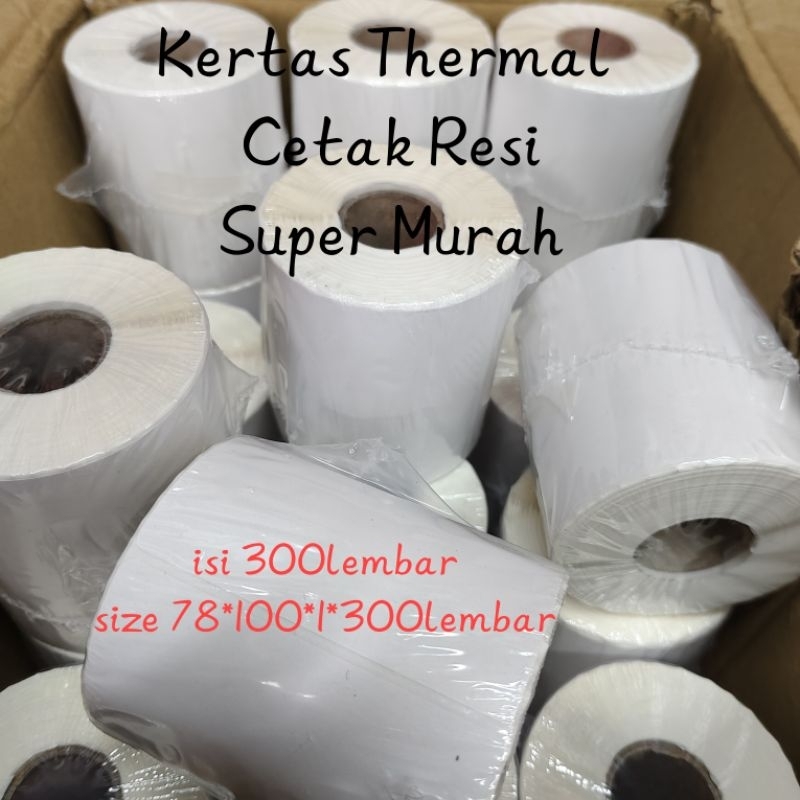 

Kertas Thermal Cetak Resi Kertas Termal Print Resi isi 300 lembar Continuous paper 78x100 Super Kuat