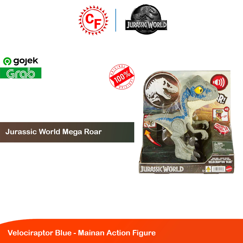Jurasic World Mega Roar VELOCIRAPTOR BLUE Mattel- Sale