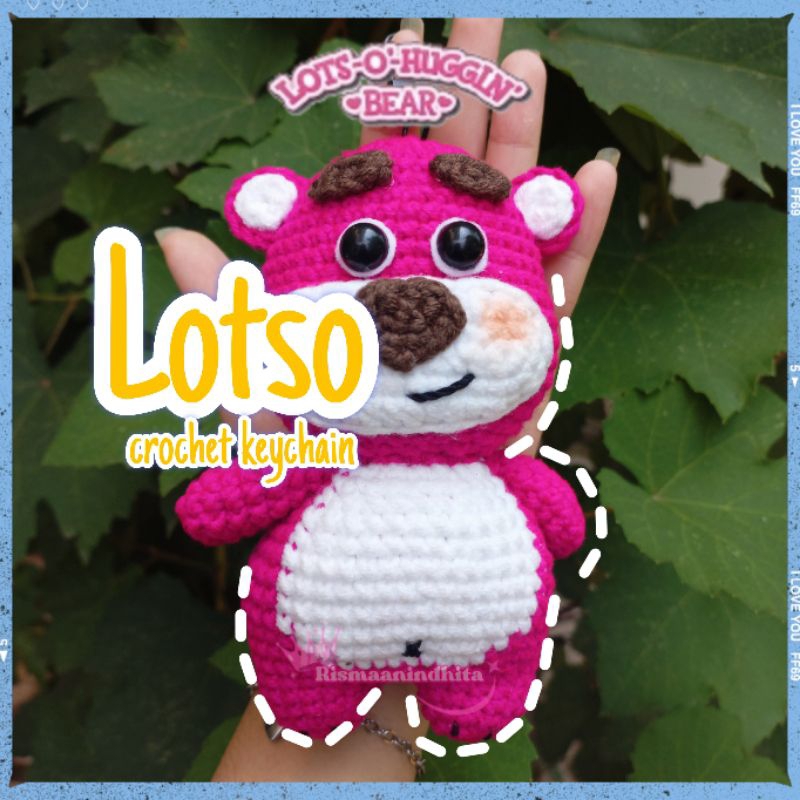 [Pre-Order] Lotso Crochet Keychain / Gantungan Kunci Lotso Rajut / Boneka Lotso / Gantungan Kunci So
