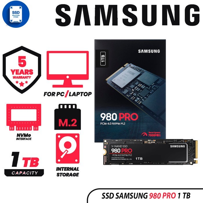 Samsung SSD 980 PRO PCIe 4.0 NVMe Gen 4 - 1TB - Garansi 5 tahun