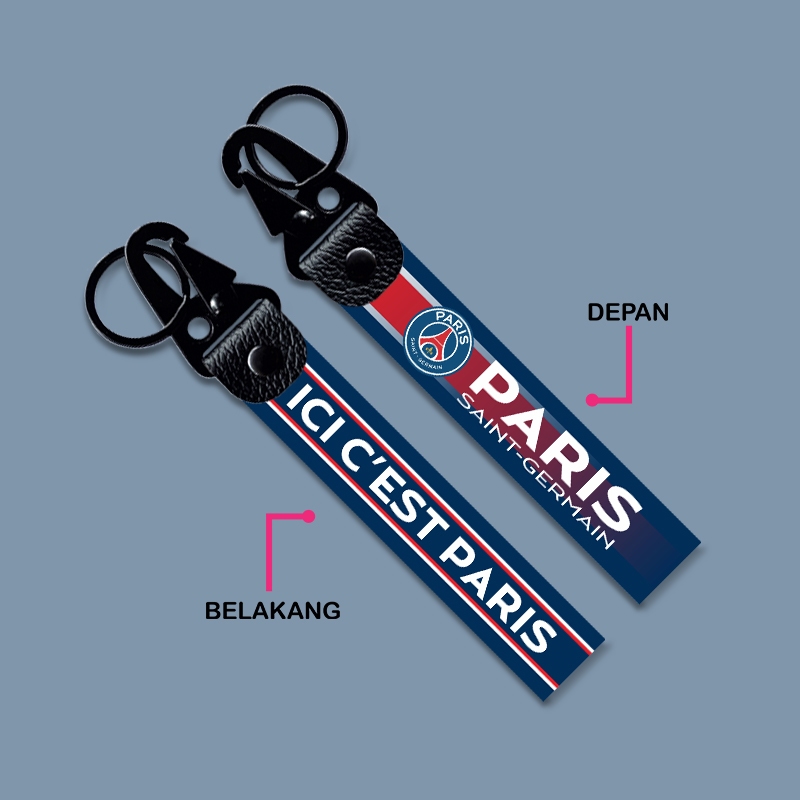GANTUNGAN KUNCI PREMIUM LOGO PARIS SAINT GERMAIN PSG KEYCHAIN SEPEDA MOTOR MOBIL LISTRIK TAS LAPTOP 