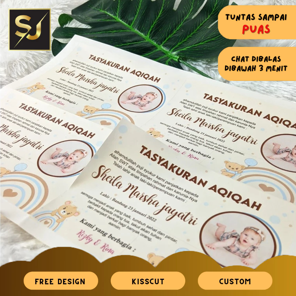 

Stiker Label Tasyakuran Aqiqah Sangjaya Sticker Nama Bayi Ucapan Kelahiran Akikah