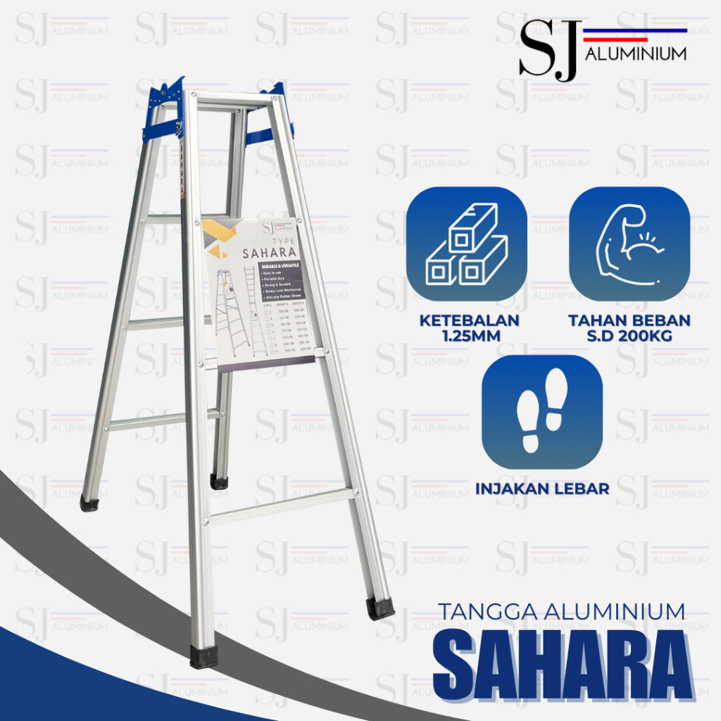 Tangga SAHARA - Tangga Aluminium - Tangga Lipat Aluminium / Tangga Multifungsi JUMBO - 125 CM / 1,25