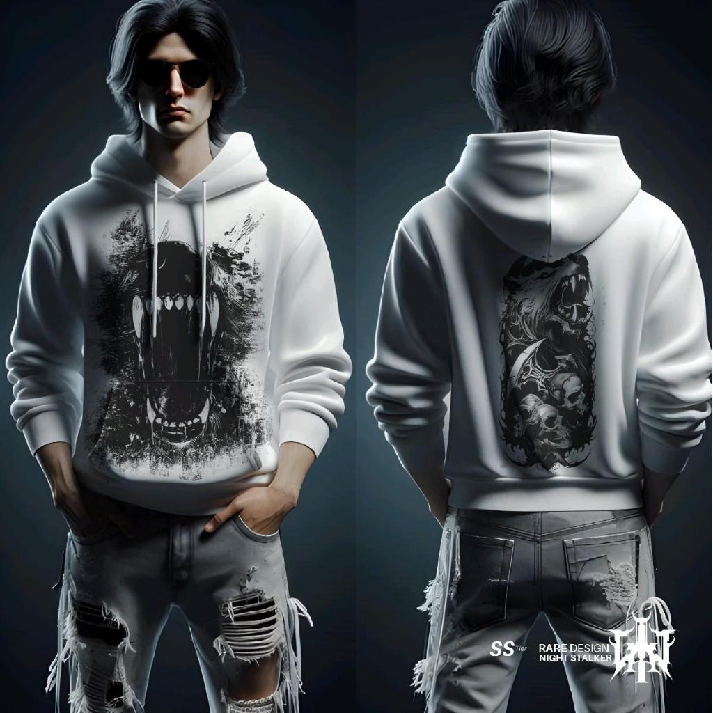 Gin -  Strilucra Hoodie Night Stalker Pria Wanita - Bahan Katun Fleece 300GSM