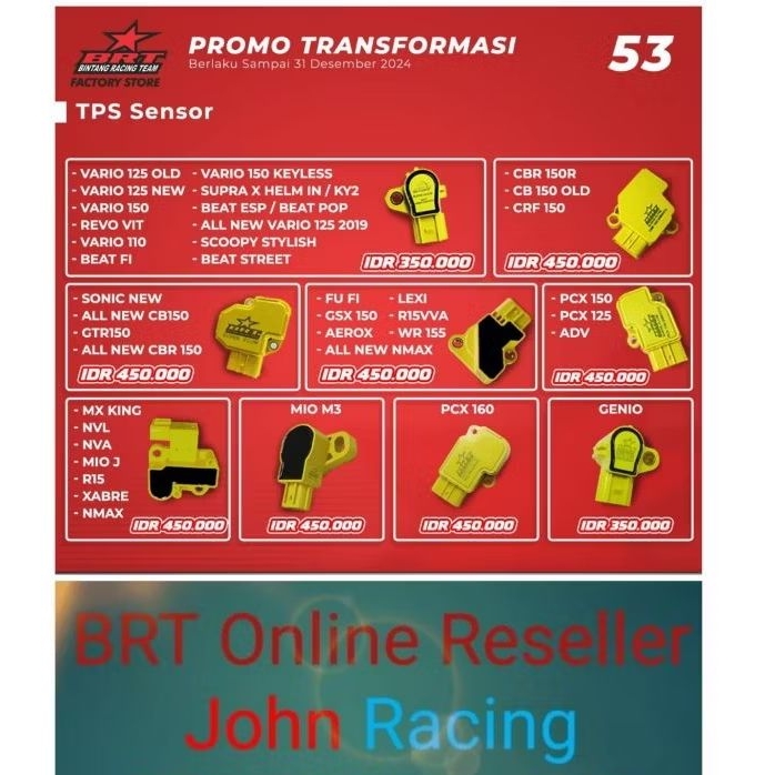 Sensor TPS BRT Sonic 150 - Supra GTR - All New CBR 150 K45G - K45N - K45R - All New CB 150