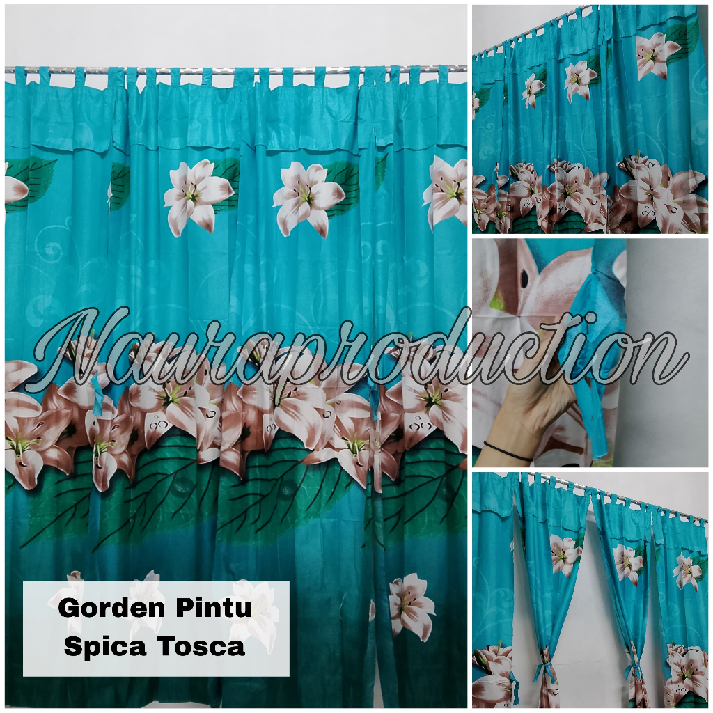 Gorden Pintu Tali Motif Bunga Spica Tosca & Spica Ungu