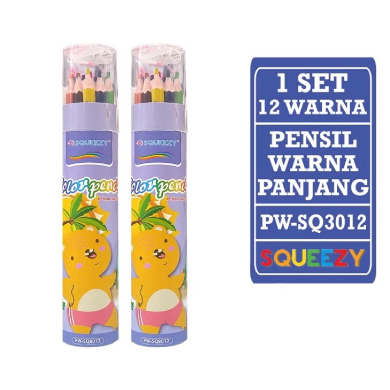 

Matris - Pensil Warna Panjang Tabung Non Toxic [1 Set - 12 Warna] / Color Pencils SQUEEZY PW-SQ3012