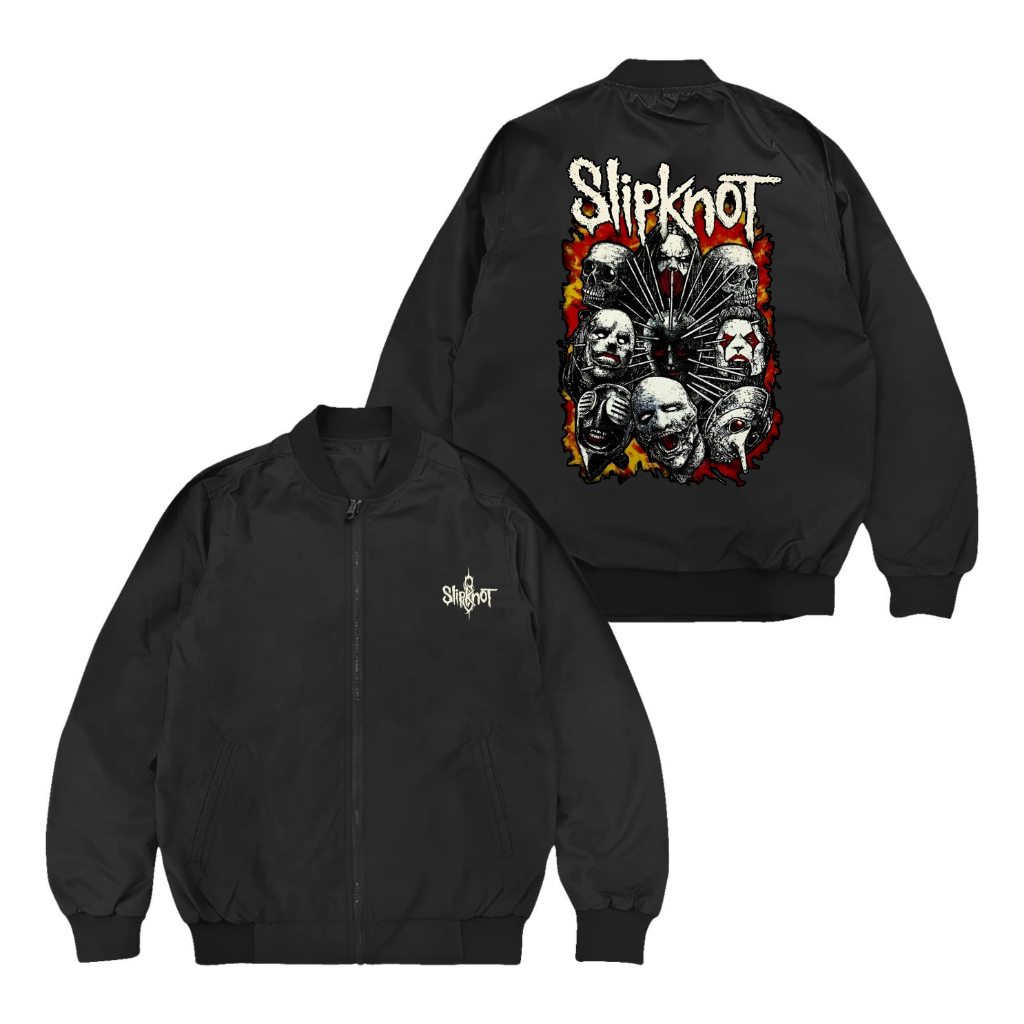 Yinyanks Jacket Bomber Slipknot Maks Pria Black