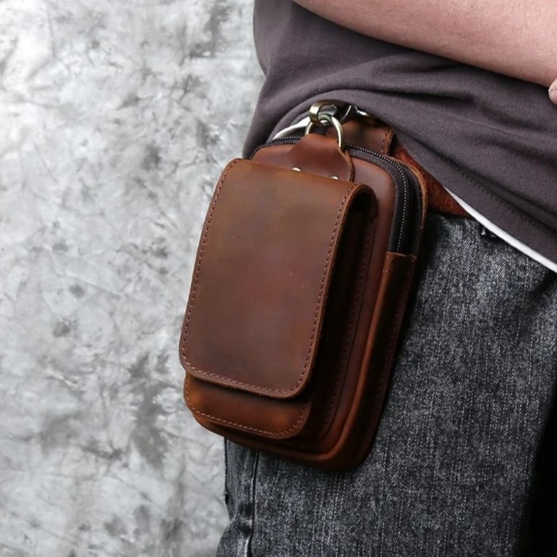 KODE Y28W Tas Pinggang Dompet HP Kulit Asli Premium  Tas Dompet Hp Kulit Asli  Dompet Pinggang HP Pr