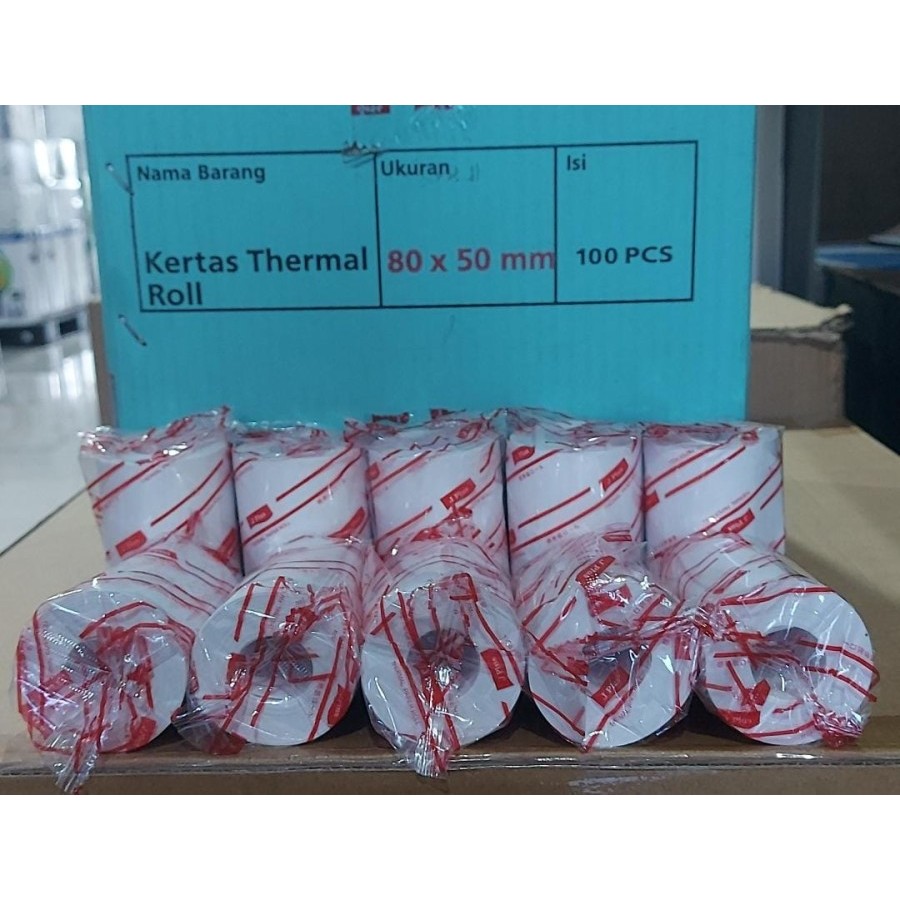 

J-PLUS Kertas Thermal 80x50 MM Printer thermal roll EDC 80 X 50 JPLUS Thermal Kertas Coreless (5 roll)