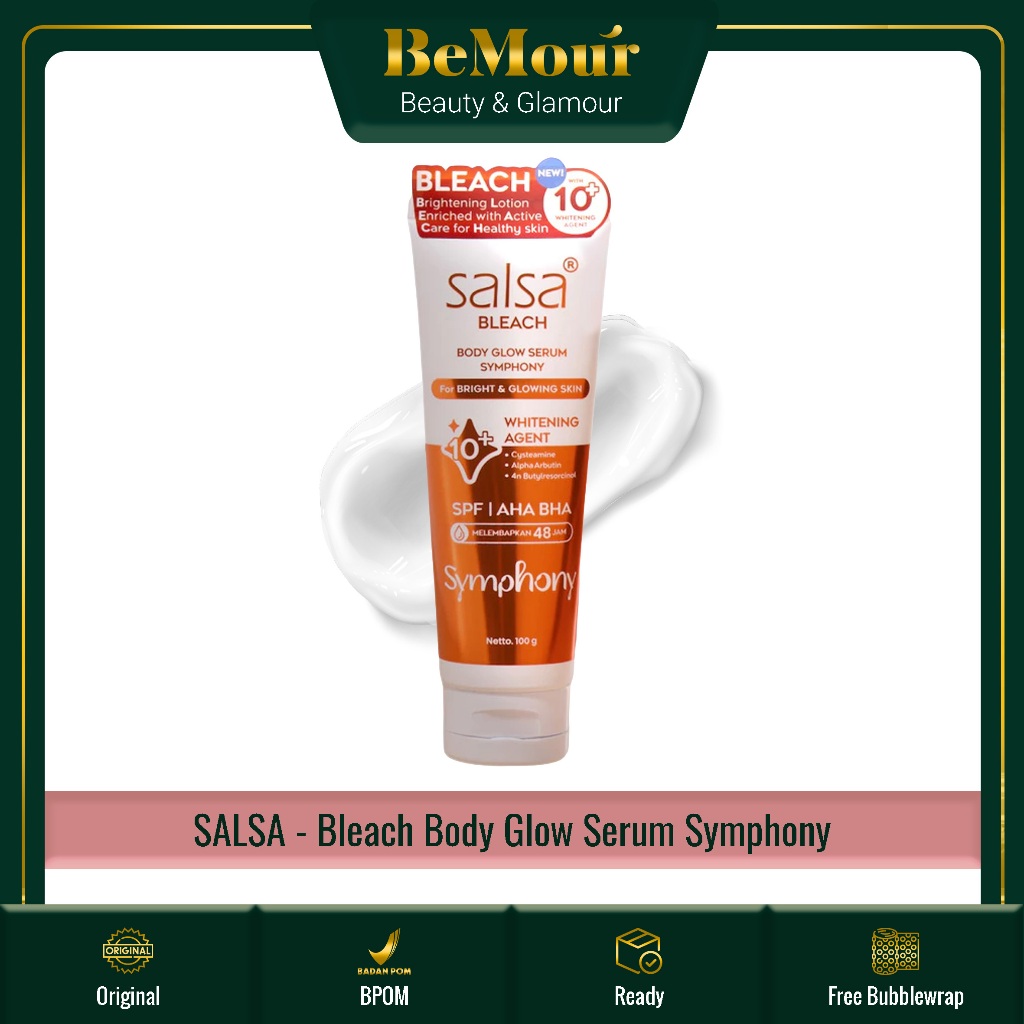 SALSA - BLEACH BODY GLOW SERUM SYMPHONY ( 100 g ) - Body Serum For Bright & Glowing Skin With Deep H