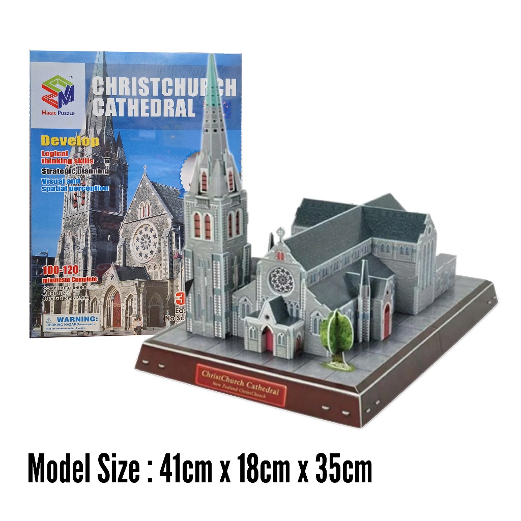 Miniatur Bangunan Gereja - CHRISTCHURCH CATHEDRAL - 3d Puzzle G168-16 - Gereja Katolik
